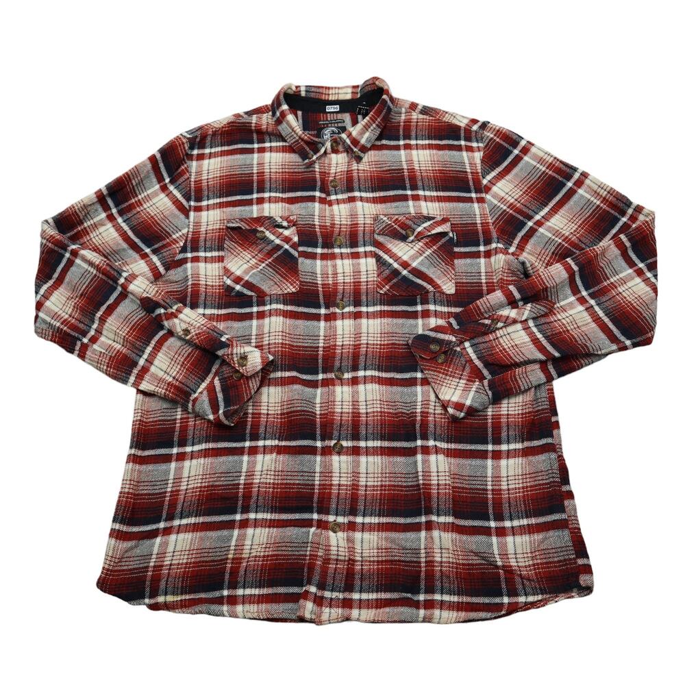 O'Neill Shirt Men XL Red Plaid Long Sleeve Button Up outdoors